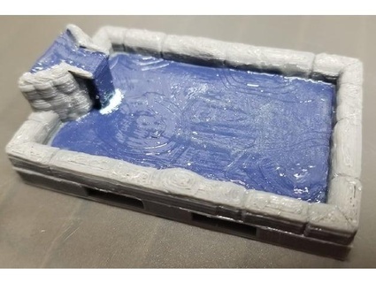 lost mine phandelver - redbrand hideout fountian 3x2 tile cakesmasher 3d print model - Mito3D