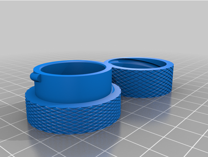 knurled cylindrical container easy print thread dr gotheem38 3d print model - Mito3D