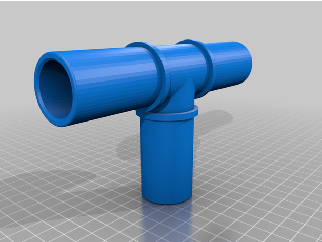 t connector 32mm manguera 3D print model - Mito3D