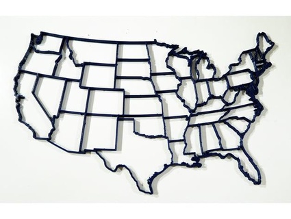 USA Zustände Karte kontinental tsbrown 3d print model - Mito3D