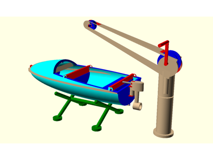toys boys- ships rescue boat outboard engine davit- openscad csv stollew 3d print model - Mito3D