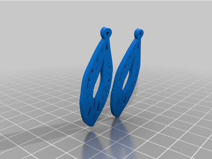 papel dobrando estilo brincos joalheria 3d print model - Mito3D