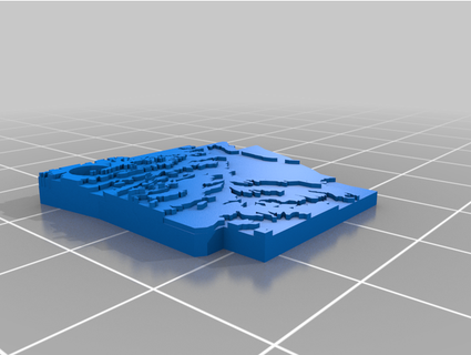 Arkansas elevação mapa chaveiro lexizoey 3d print model - Mito3D