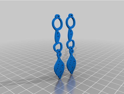 chain leaf dangle earrings thejewelleryjoint 3d print model - Mito3D