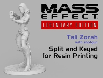 mass effect tali'zorah figurine - split & keyed trigoklei 3d print model - Mito3D