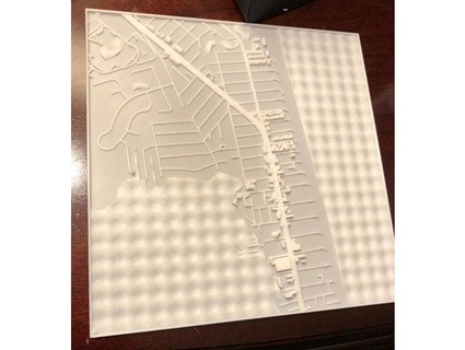 Dewey plage tactile carte taille 3d print model - Mito3D