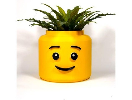 lego head planter 3djake 3d print model - Mito3D