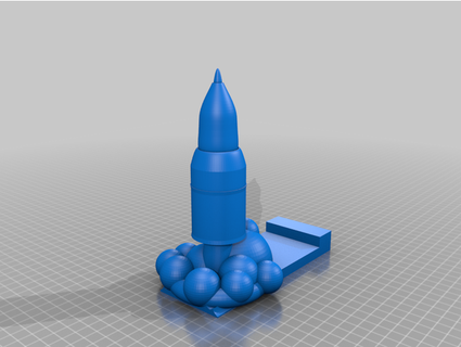 cohete teléfono estante soporte vertical horizontal fof95 3d print model - Mito3D