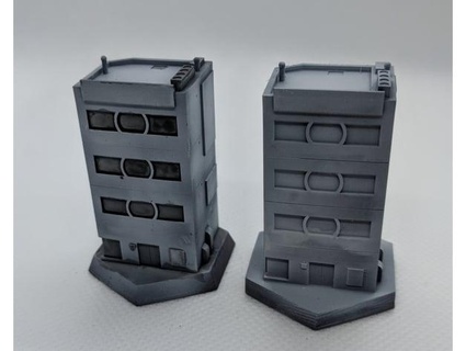 Battletech Gebäude 3 Unternehmen Büro traurig 3d print model - Mito3D