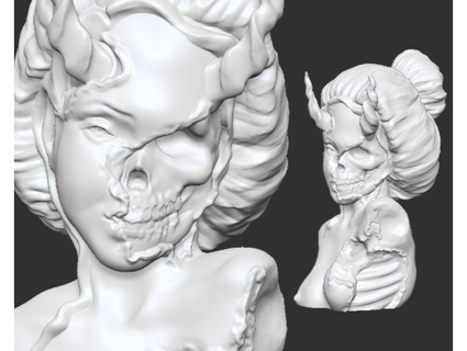vaidade 1 diabo chifres femalite 3d print model - Mito3D