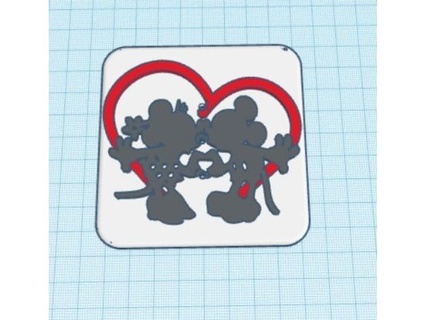 modular remolque enganche placa frontal Mickey minnie corazón rkxone 3d print model - Mito3D