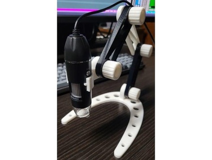 mejorado USB microscopio adaptador modular estante soporte gwhiteside 3d print model - Mito3D