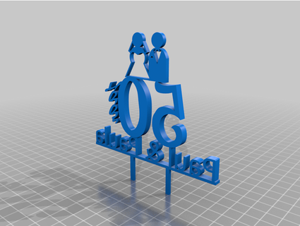 anniversary cake topper iorebos 3d print model - Mito3D