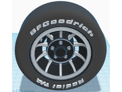 américain courses vecteur bfg pneu John Ouest 3d print model - Mito3D