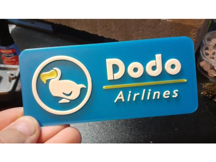 dodo airlines logo 3dtwinkie 3d print model - Mito3D