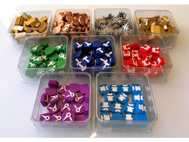 anno 1800 - board game token upgrades resources population mnemonicuz 3D print model - Mito3D