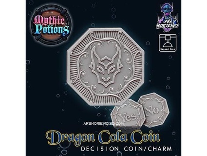 dragon cola decision coin charm arsmoriendi3d 3d print model - Mito3D