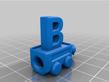 customizable alphabet train - drain hole added k6xx1 3d print model - Mito3D