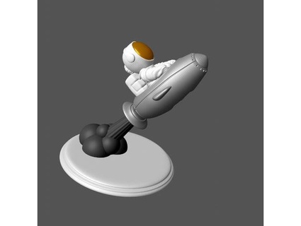 astronaute prend fusée imprimable chibi modèle Nooblessy 3d print model - Mito3D