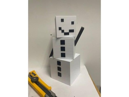 Minecraft grande scala pupazzo neve attualità 3d print model - Mito3D