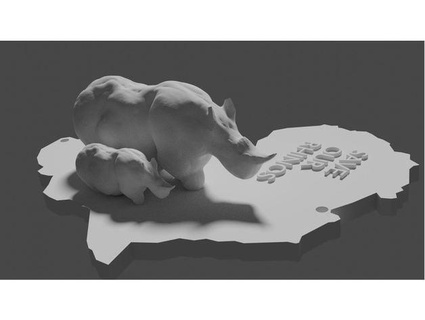 Salve rinocerontes parede arte Louis Muller 3d print model - Mito3D