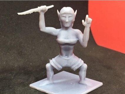 elf monk squatting pzaforrza 3d print model - Mito3D