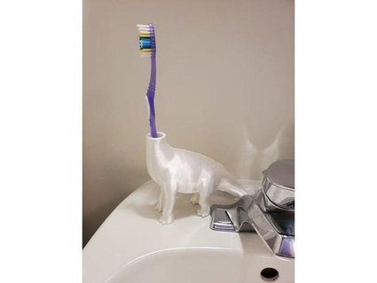 dinosaur toothbrush holder merged kind animal 3d print model - Mito3D