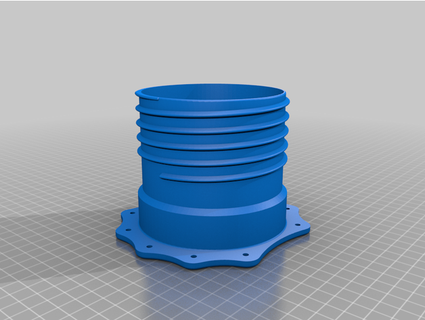100mm flexible polvo tubo superficie conector grave 3d print model - Mito3D