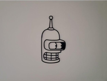 Bender Futurama Mauer Kunst imaginäre Tragödie 3d print model - Mito3D