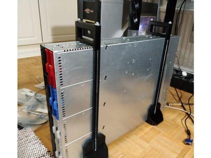 2u montagem rack torre ficar pé alças espelho 3d print model - Mito3D