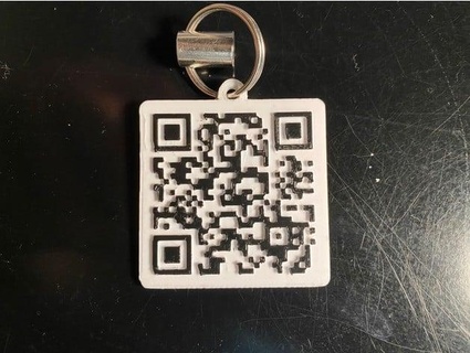 rickroll qr keychain scruffypuff 3d print model - Mito3D