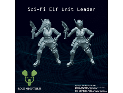 sci-fi elf unit leader sample rousminiatures 3d print model - Mito3D