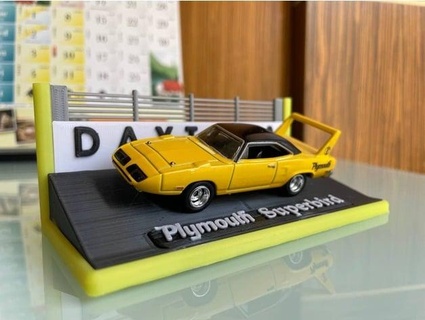 hotwheels plymouth superbird display base gigapenguin3dprinting 3d print model - Mito3D