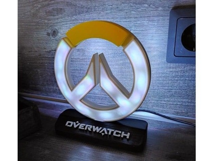 overwatch logo led light 39 éclat évitement 3d print model - Mito3D