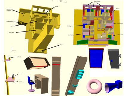 toys boys-ships 5 decks superstructure cabins furniture ext equipment- openscad csv stollew 3d print model - Mito3D