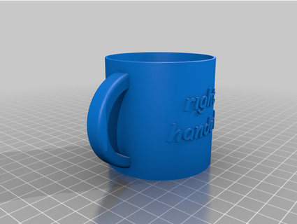 right handed left handed mug awelshman  3d print model - Mito3D