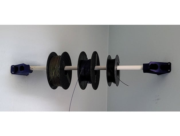 canto wall mounted filamento carretel suporte tecromante 3D print model - Mito3D
