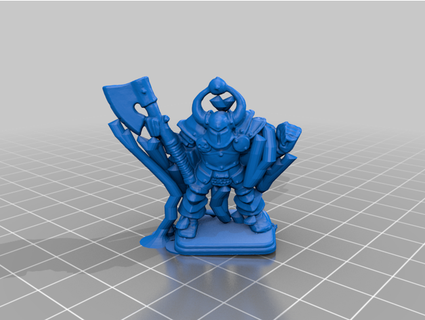 chaos warrior whit supports - hero quest hobbymix 3d print model - Mito3D