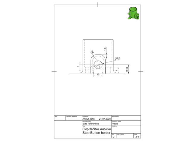 Dur buton Kulp destek rytirj 3D print model - Mito3D