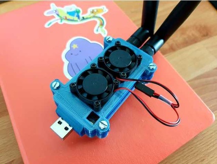 limesdr mini enclosure double active cooling blister green 3d print model - Mito3D