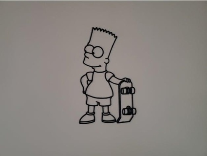 bart skate Simpsons parede arte tragédia imaginária 3d print model - Mito3D