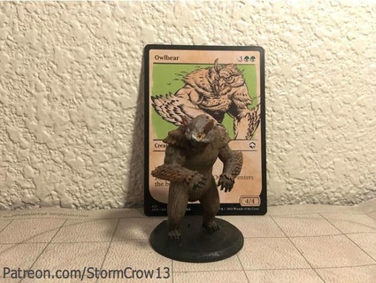 Owlbear ages mtg aventuras esquecido reinos arte mostruário stormcrow13 3d print model - Mito3D