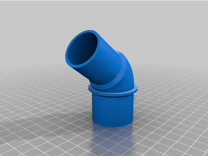 vacuum hose adapter curved section customizable gianniqq 3d print model - Mito3D