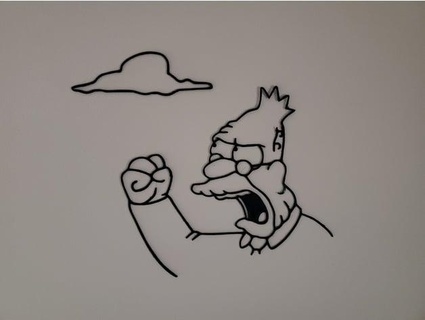 vecchio uomo urla nube simpson parete arte tragedia immaginaria 3d print model - Mito3D