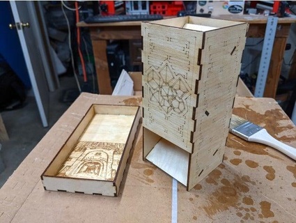 dice tower tray - 3mm laser cut thenated0g 3d print model - Mito3D