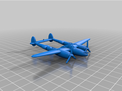 Lockheed 38 foudre 1 144 sonycrow 3d print model - Mito3D