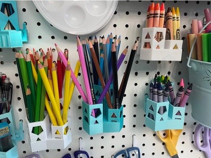 pegboard pen holder 3 tall compartments sarahperdue5 3d print model - Mito3D