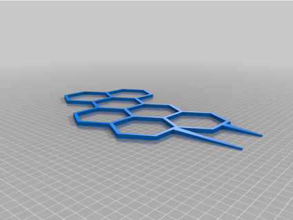 unsplit hexagon plant trellis slipton 3d print model - Mito3D