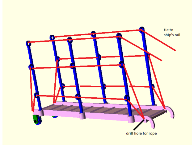 juguetes boys ships acceso portátil gangway+ladder openscad CSV robado 3D print model - Mito3D