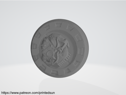 mechanicus Emblem gedruckte Sonne 3d print model - Mito3D